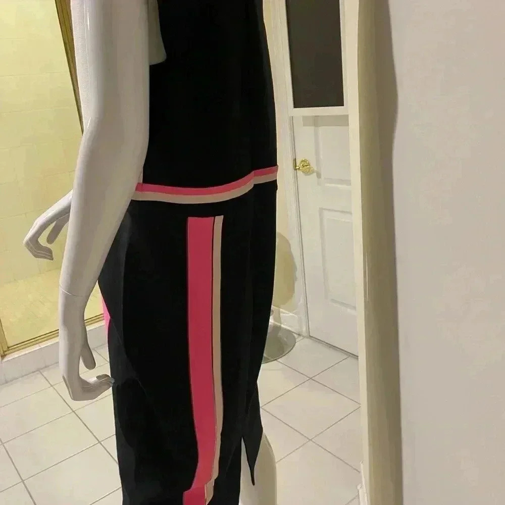 ST.John Cavier multi gorgeous dress,new with a tag black, pink & cream stripes - Picture 8 of 16